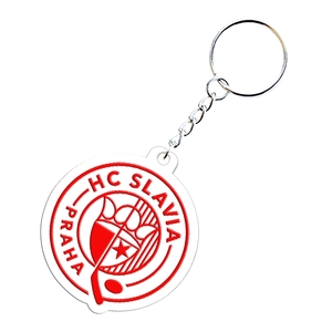 Silikonový přívěsek na klíče kruhové logo Slavia
