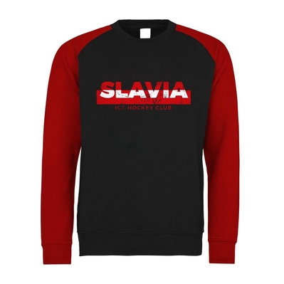 Mikina pánská basic jersey půlený nápis Slavia 