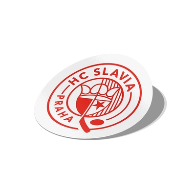 Samolepka kruhové logo 8 cm - bílá 