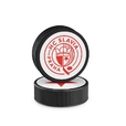 Puk oboustranný bílý kruhové logo HC Slavia
