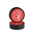 Puk oboustranný červený kruhové logo HC Slavia