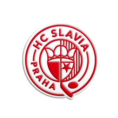 Silikonový magnet kruhové logo bílé HC Slavia